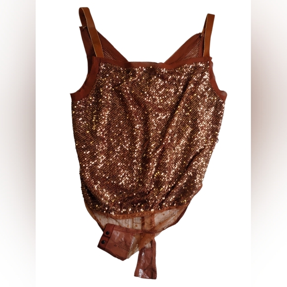 Free People Sunset Rose Bodysuit NWT Strappy Shimmer & Shine Women's Sz XS - Picture 4 of 16